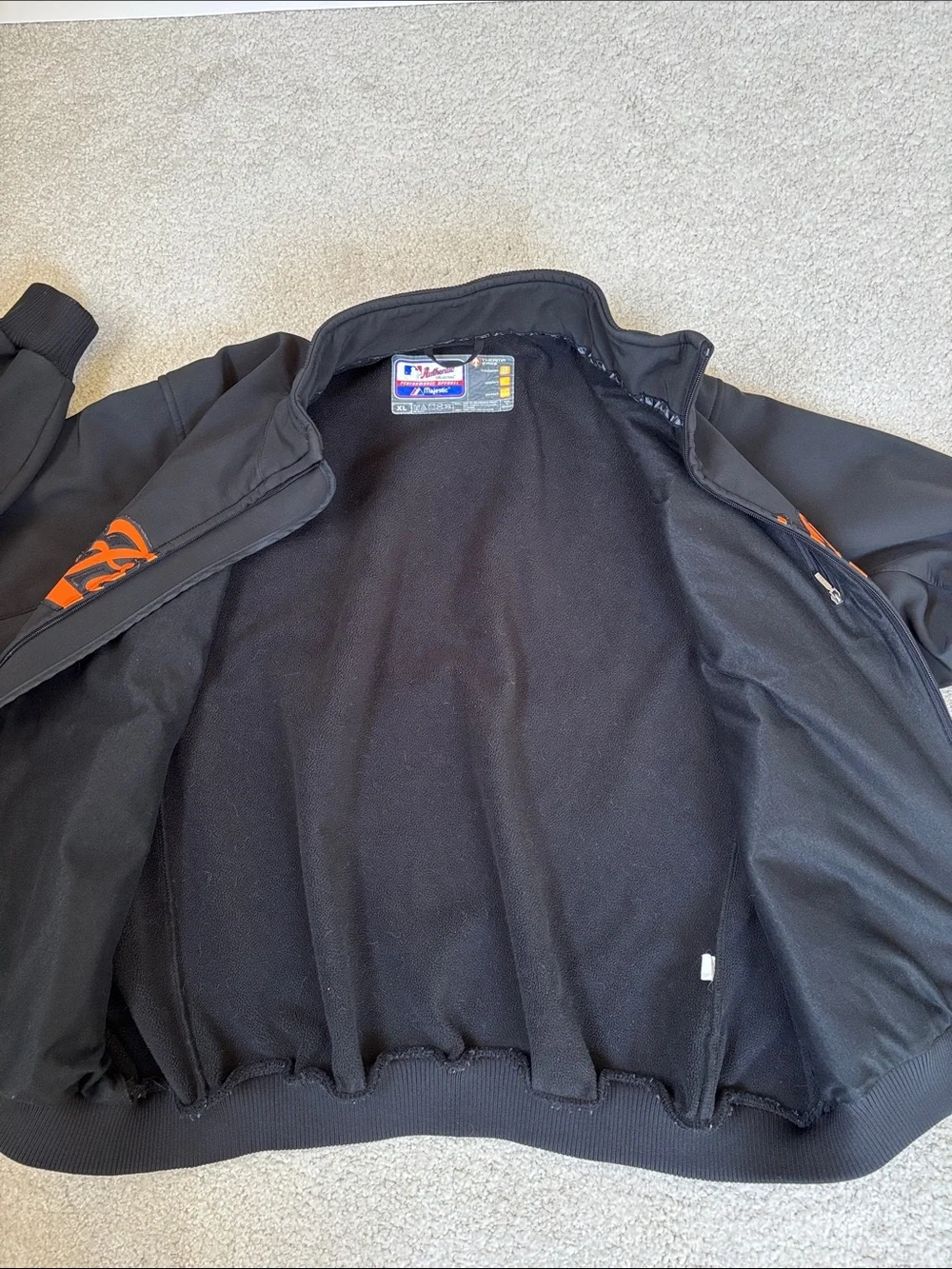 Vintage Majestic MLB San Francisco Giants Jacket Therma Base Black Men's XL